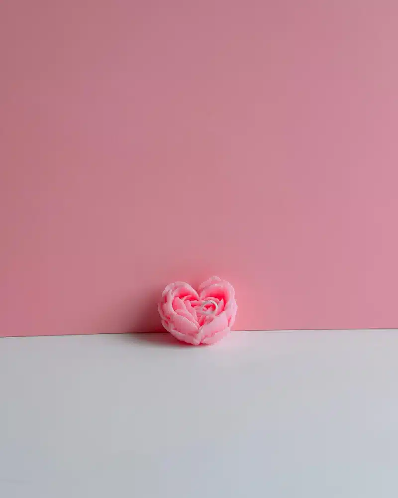 Floral Heart Candle